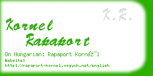 kornel rapaport business card